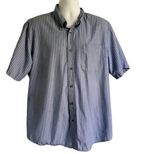 Basic Edition Casual Striped Short Sleeve Button Down Shirt XL
